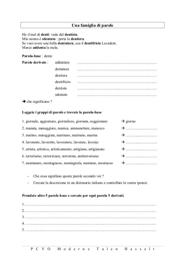 derivato di famiglia derivato di famiglia